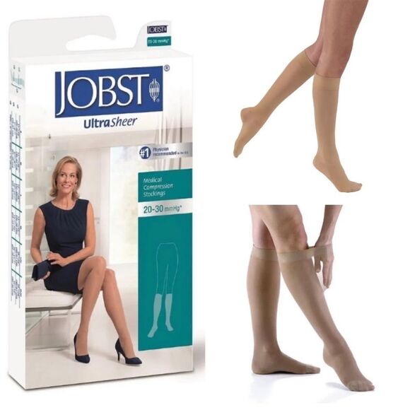 Jobst ultra sheer black support compression stockings new still in the box! - Picture 1 of 6
